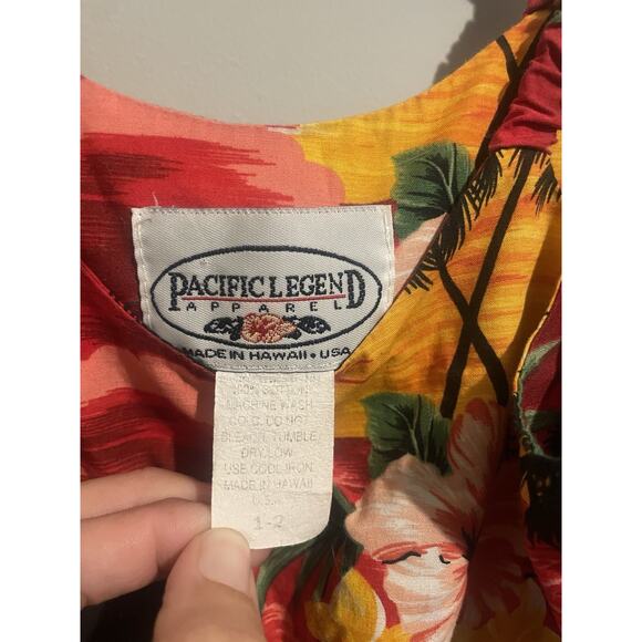 Toddler Pacific Legend Hawaiian Luau Dress SZ‎ 1-2 Palm Trees Floral Dress - Picture 4 of 4